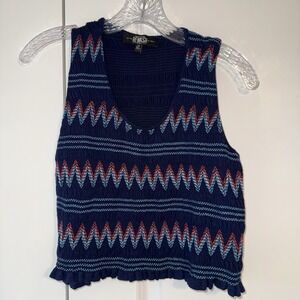 Rewash Brand Women's Knit Zigzag Stripe Tank Top Size XL